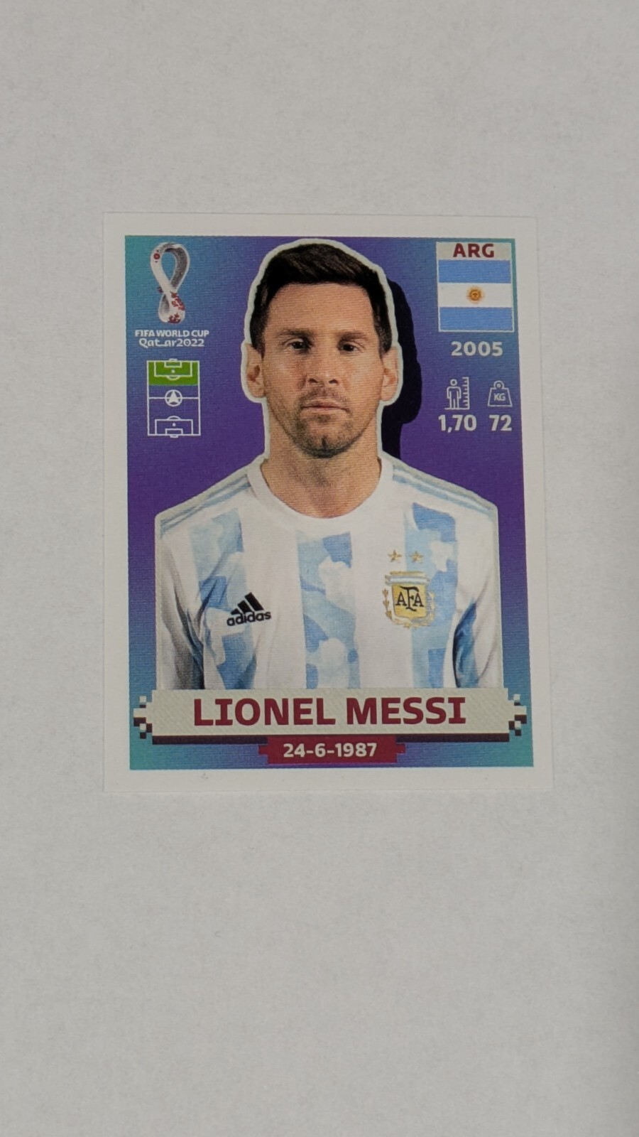 2022 Panini FIFA World Cup Qatar Stickers Argentina Lionel Messi #ARG20
