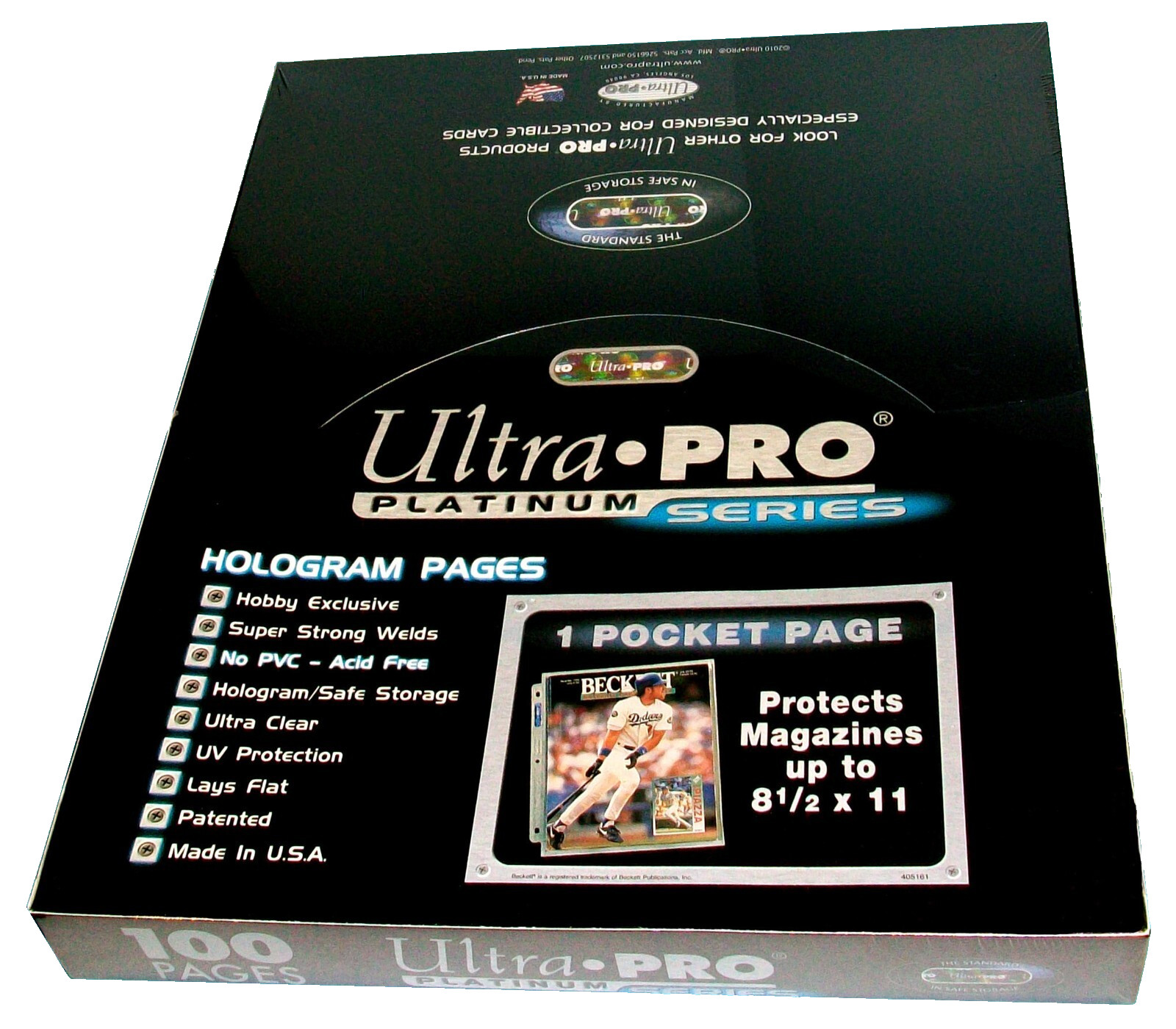 100 Ultra Pro Platinum 1-Pocket 8.5×11 Pages Sheets Protectors Binder 8-1/2″x11″
