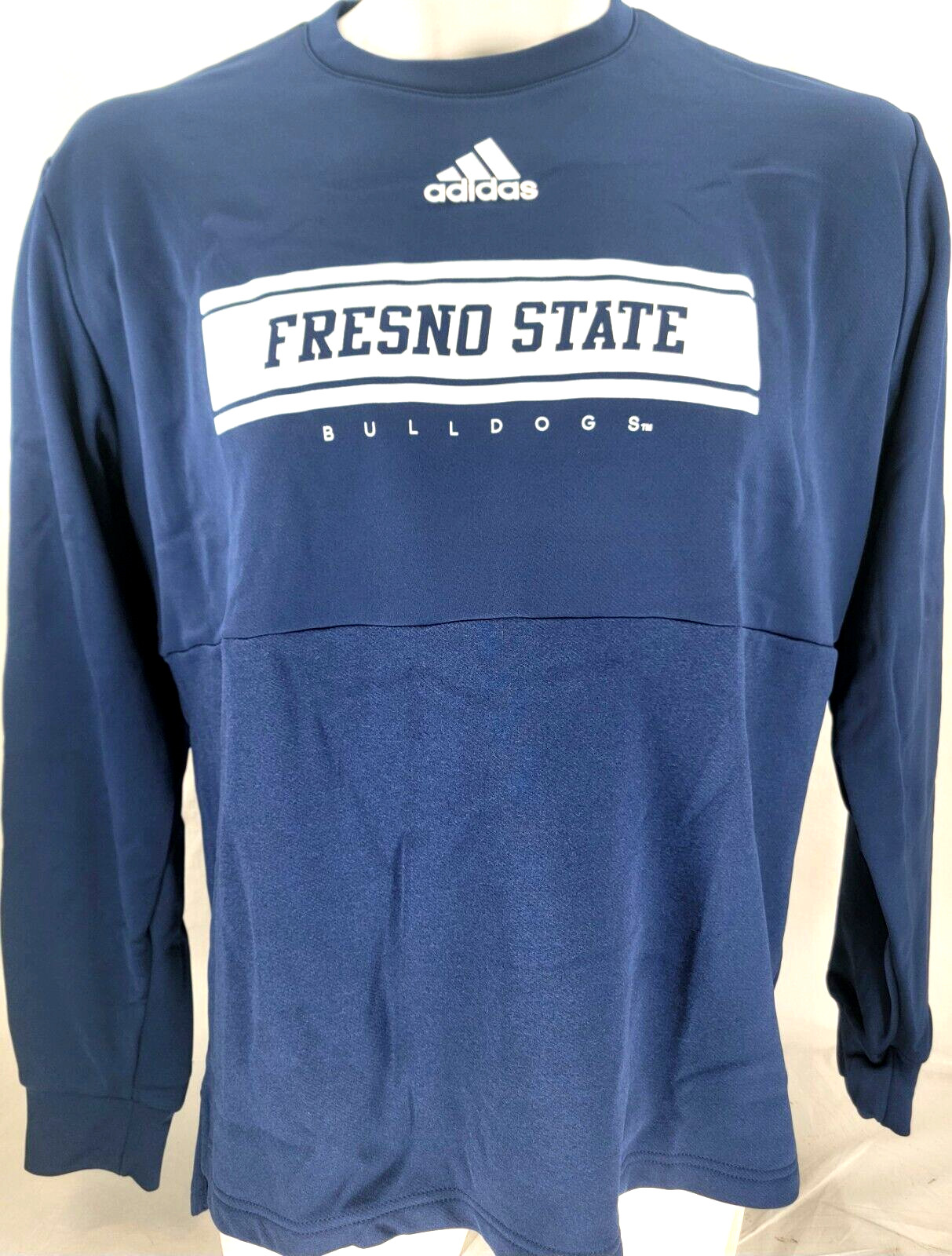 NEW Fresno State Bulldogs Adidas Navy Blue Crew Neck LS Sweatshirt Men’s XL