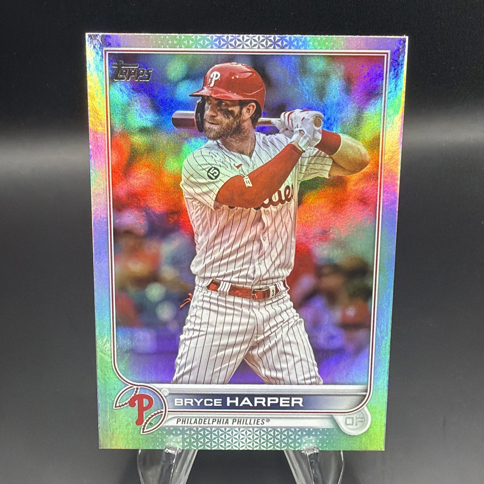 2022 Topps #250 Bryce Harper Rainbow Foil Philadelphia Phillies