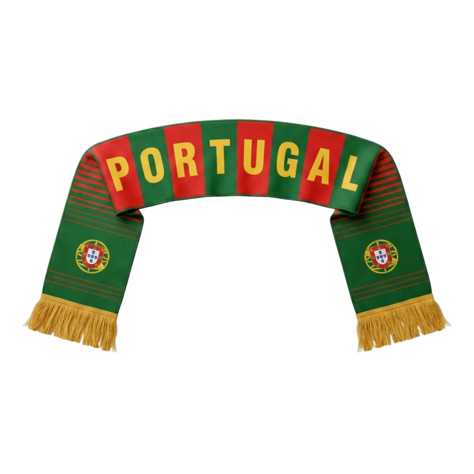 J4K Inc Portugal Soccer Scarf 67x7in 100% Acrylic Double-Sided Fringe