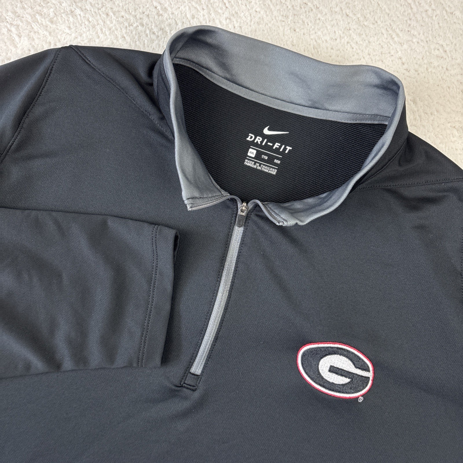 GEORGIA BULLDOGS x NIKE Mens 1/4 Zip 2XL Black Dri-FIT Performance Pullover UGA