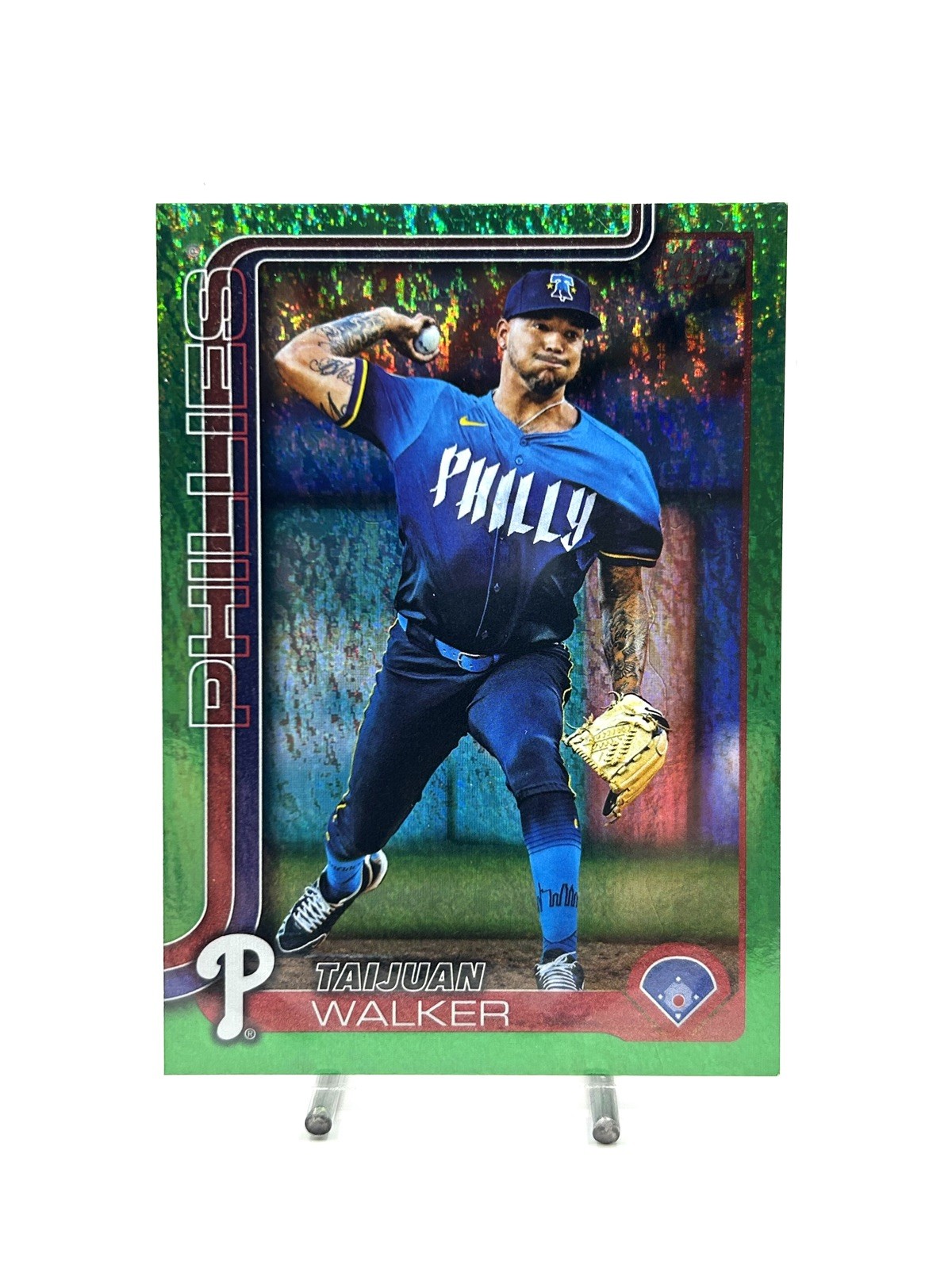 2025 Topps Series 2 Green Holofoil /99 Taijuan Walker #351 Phillies