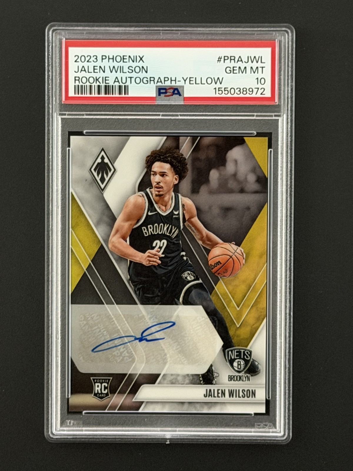 Jalen Wilson – 2023 Phoenix – Rookie Autographs Yellow #/35 – PSA 10 – #PRA-JWL