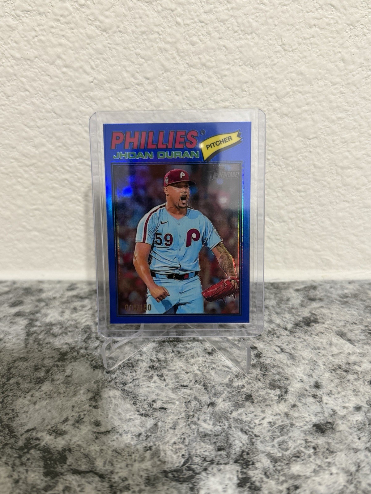 2026 Topps Heritage – Jhoan Duran – Blue Chrome /150 – Phillies