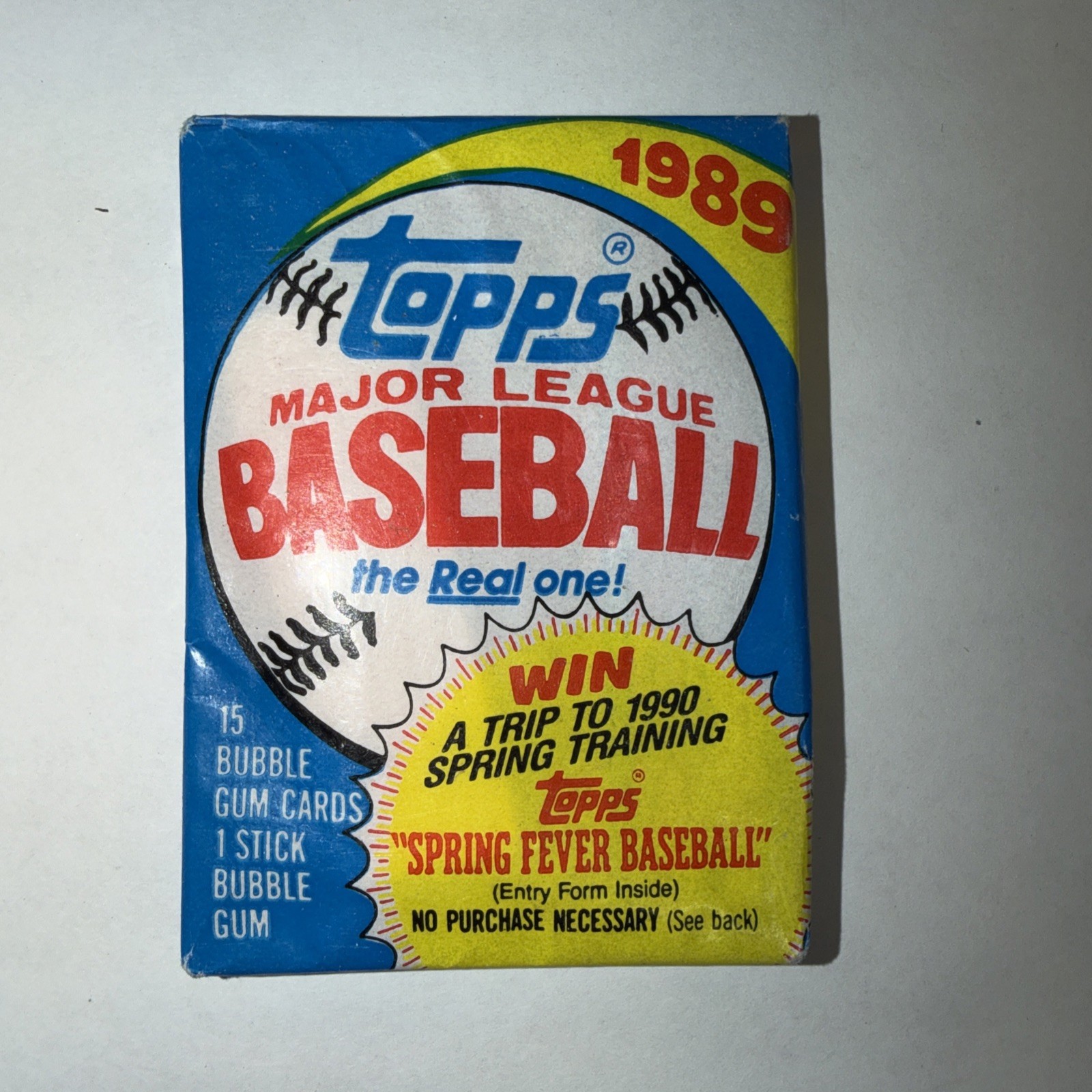 1989 Topps Major League Baseball “The Real One!” sealed wax packs – 14 available