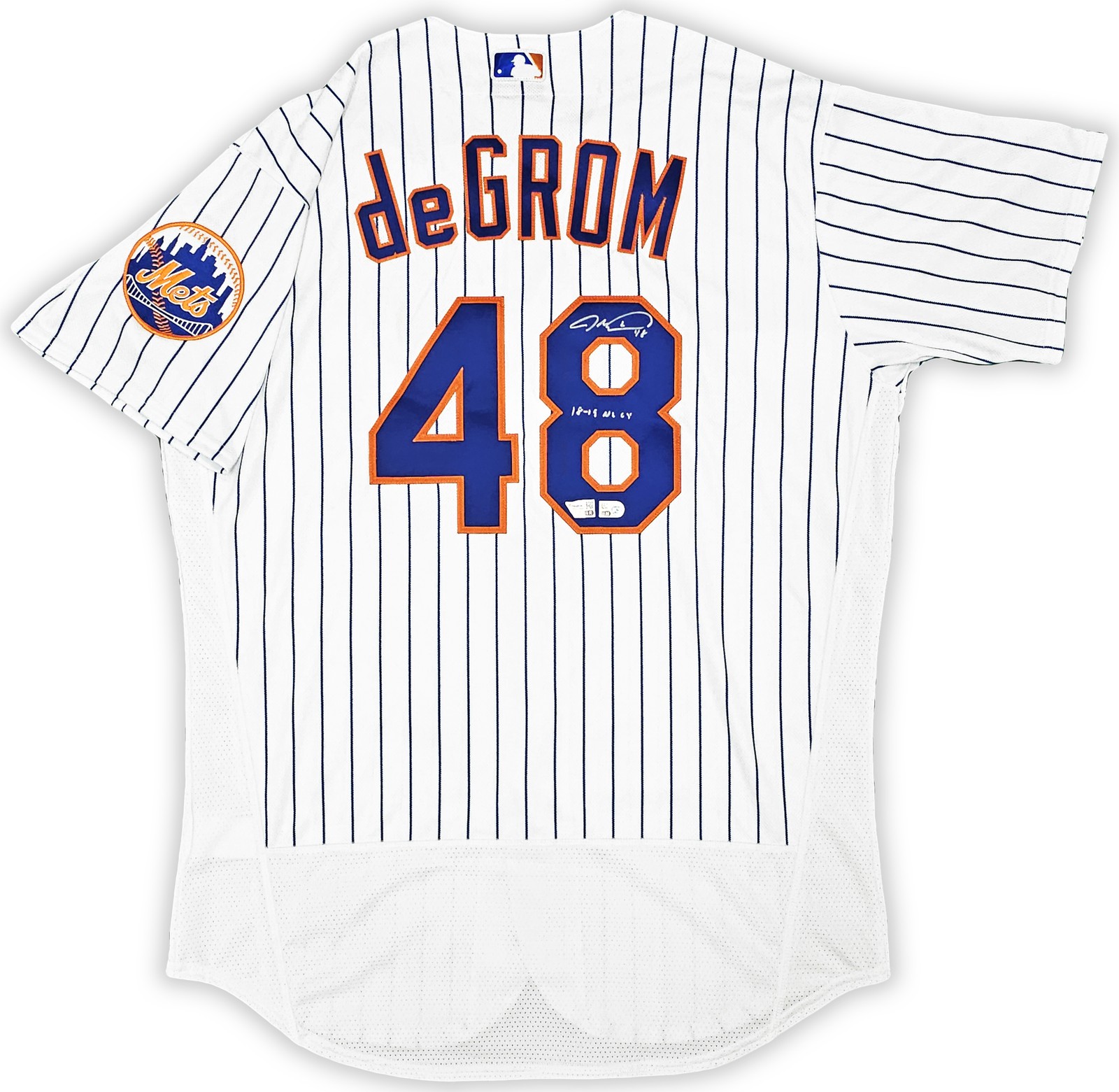 Mets Jacob deGrom Auto White Nike Authentic Jersey Size 44 18-19 NL CY Fanatics