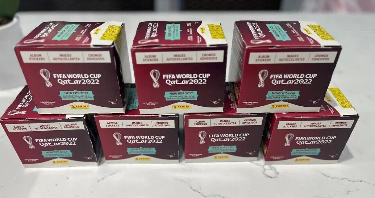 PANINI WORLD CUP 2022 QATAR 50 PACK BOX (250 STICKERS) (US) Factory Sealed Color