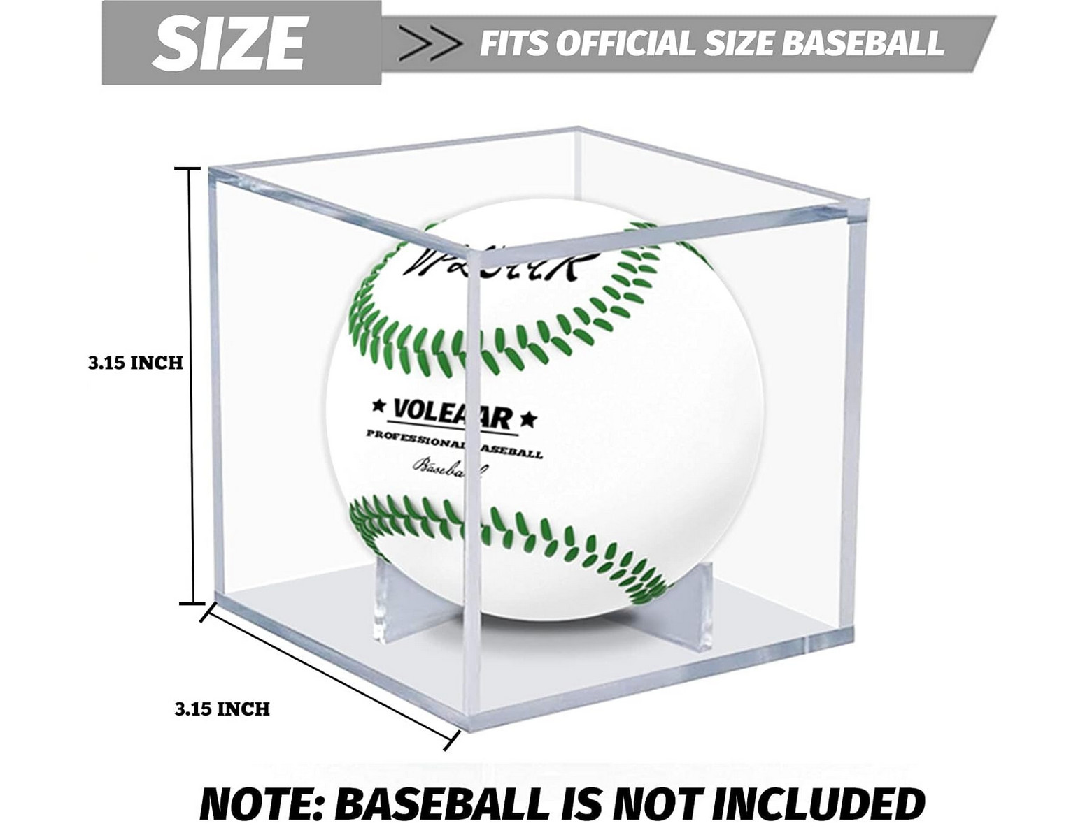 1PCS Baseball Display Case,Uv Protected Acrylic Baseball Boxes,Clear Cube Autogr