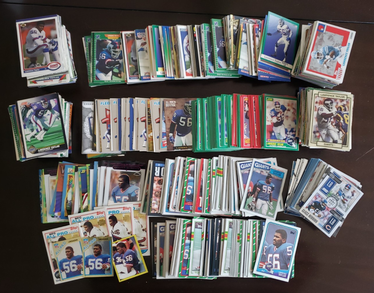 Lawrence Taylor Lot of 1,100 Football Cards Premium Inserts SP 1980s Topps Base