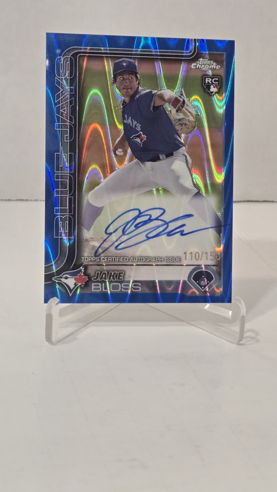 🔥2025 Topps Chrome Jake Bloss RC⚾️ON CARD AUTO BLUE RAYWAVE NUMBERED 110/150!🔥