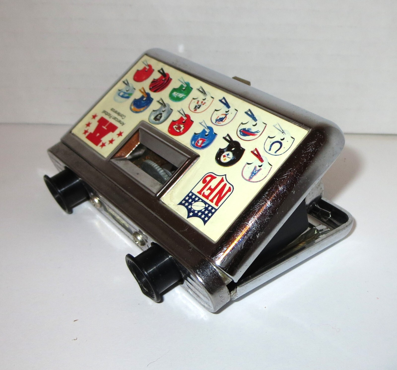 Vintage 80s NFL Compact Folding BINOCULARS NFC AFC Helmet logos TASCO Japan