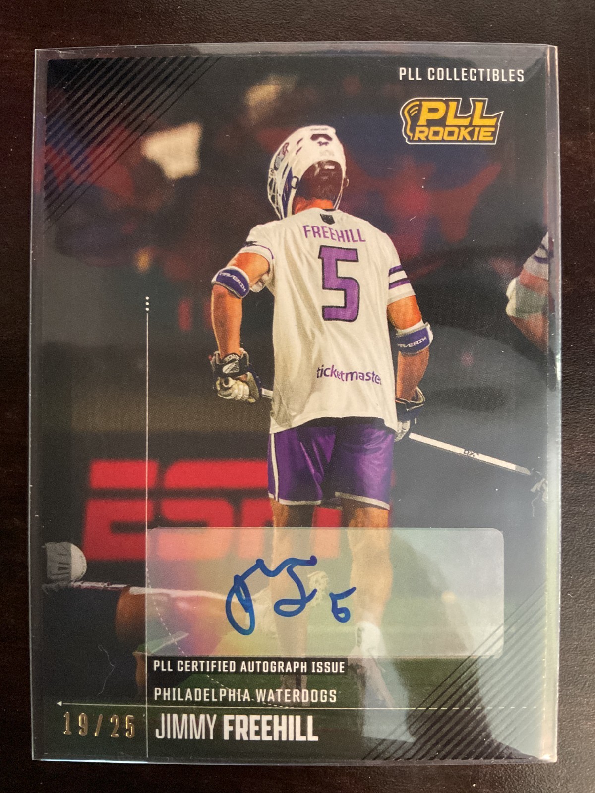 Jimmy Freehill 2025 Premier Lacrosse League Fieldside II Black Auto RC #19/25