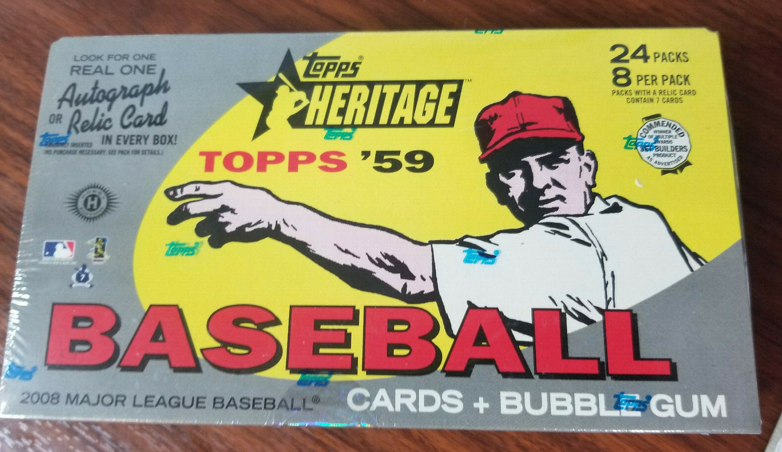 2008 Topps Heritage MLB Baseball 8 card pack and bubble gum SEE checklist inside