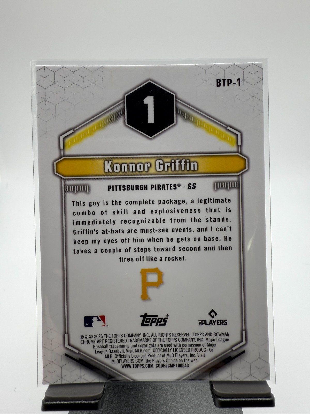 2026 Bowman Chrome Konnor Griffin Bowman Scouts Top 100 #BTP-1 Pirates