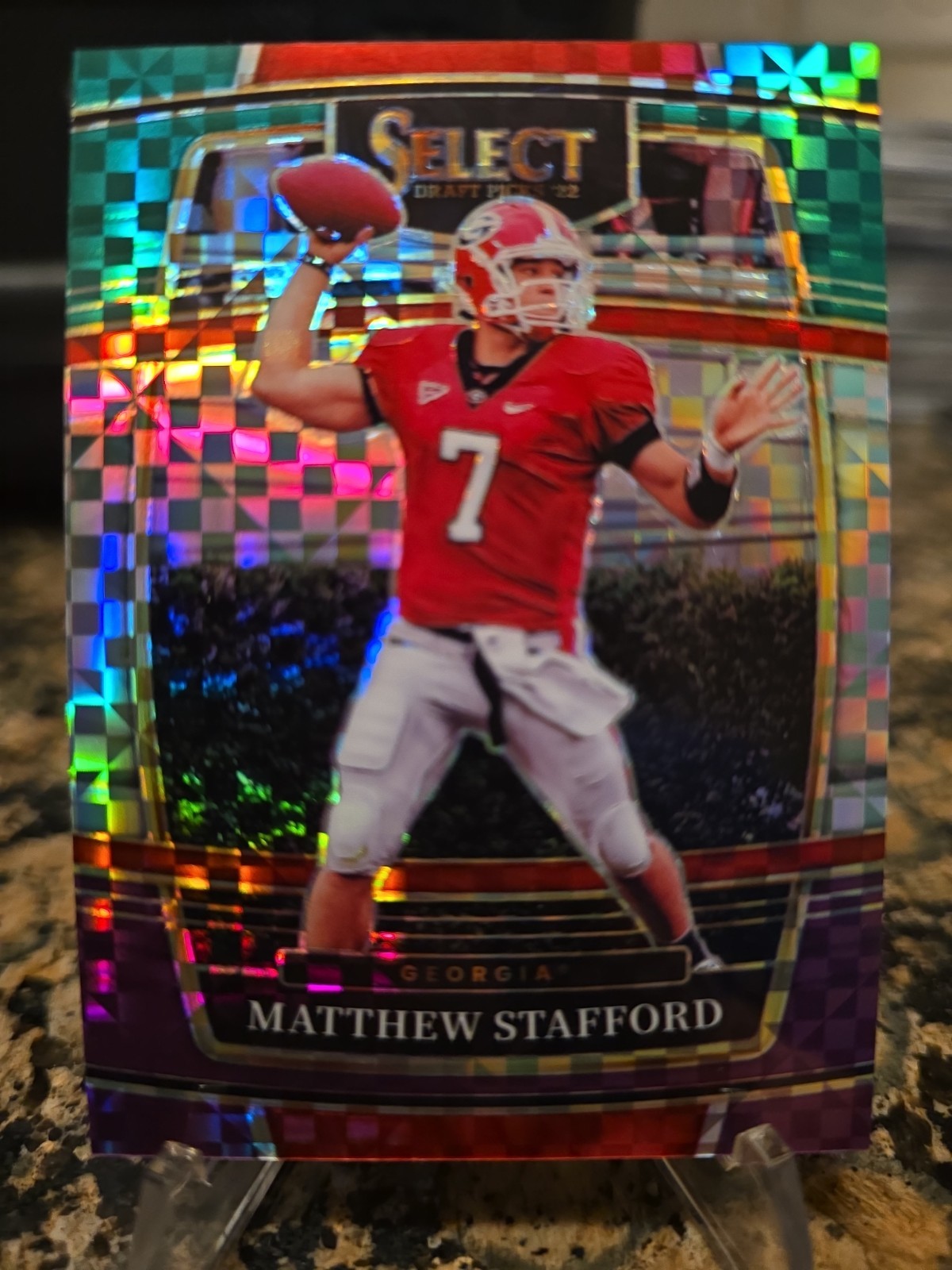 2022 Select Draft Picks Matthew Stafford Green & Pupler Squares Prizm 48/100