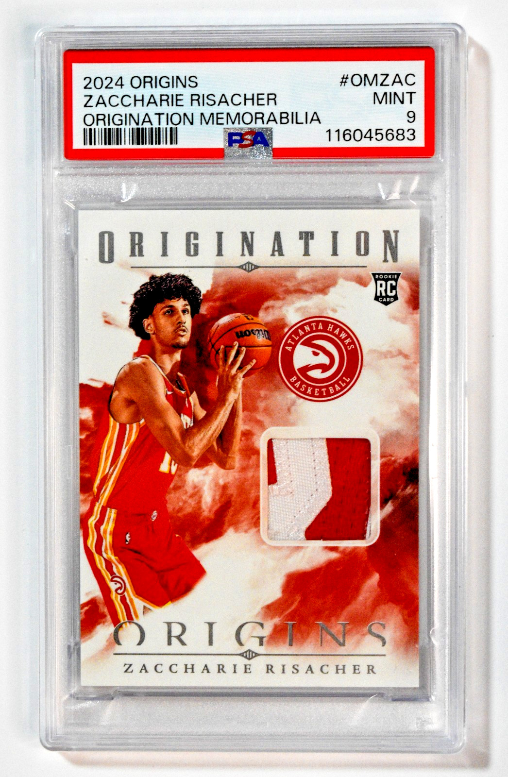 2024 Panini Origins Zaccharie Risacher RC Origination Memorabilia PSA 9