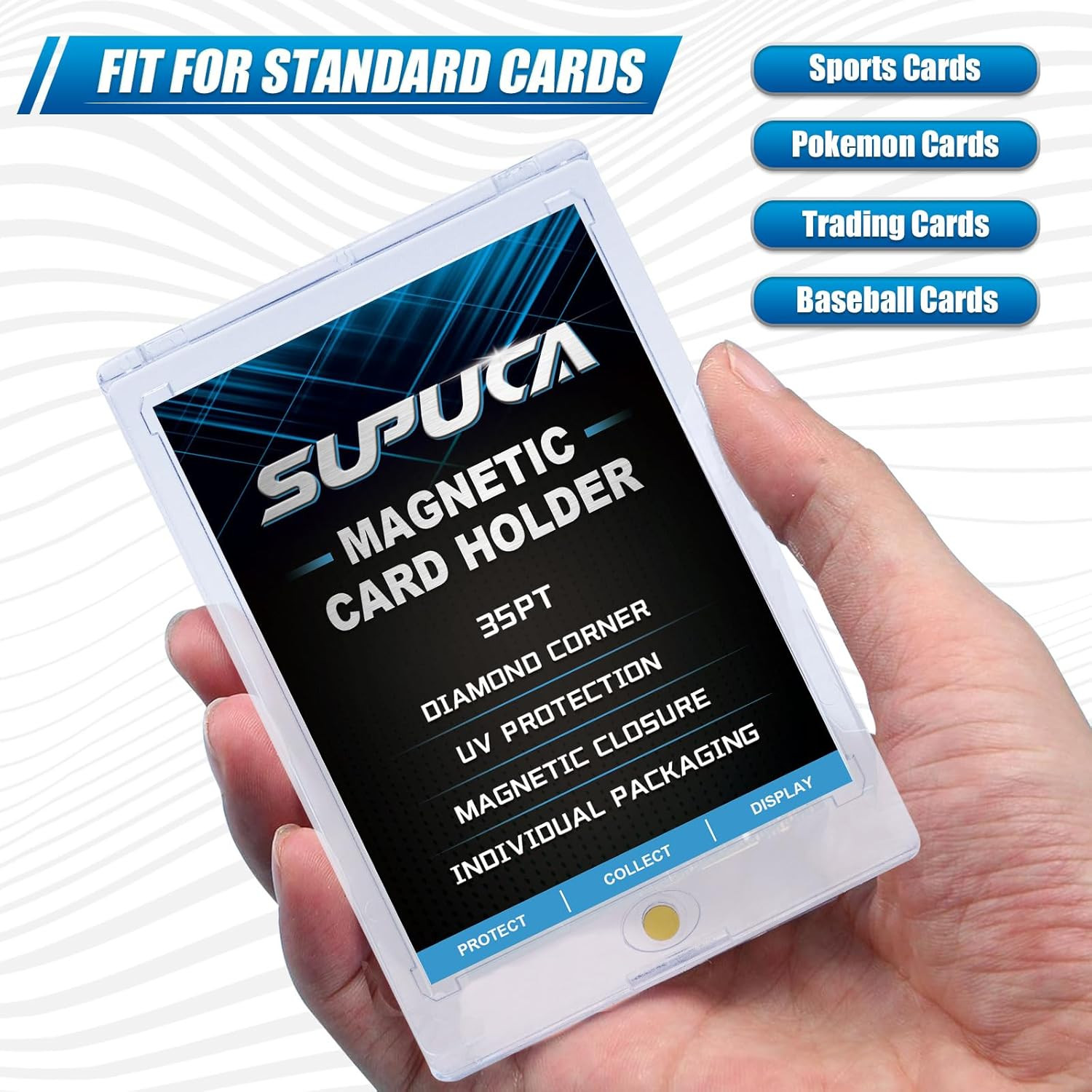 100Ct Magnetic Card Holders – One Touch Display Case for Trading Cards