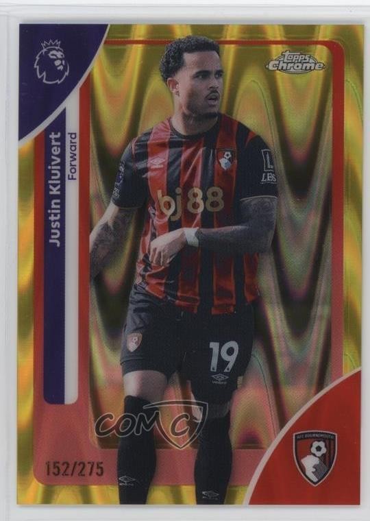 2025 Chrome Premier League Yellow RayWave Refractor /275 Justin Kluivert #1 1u6