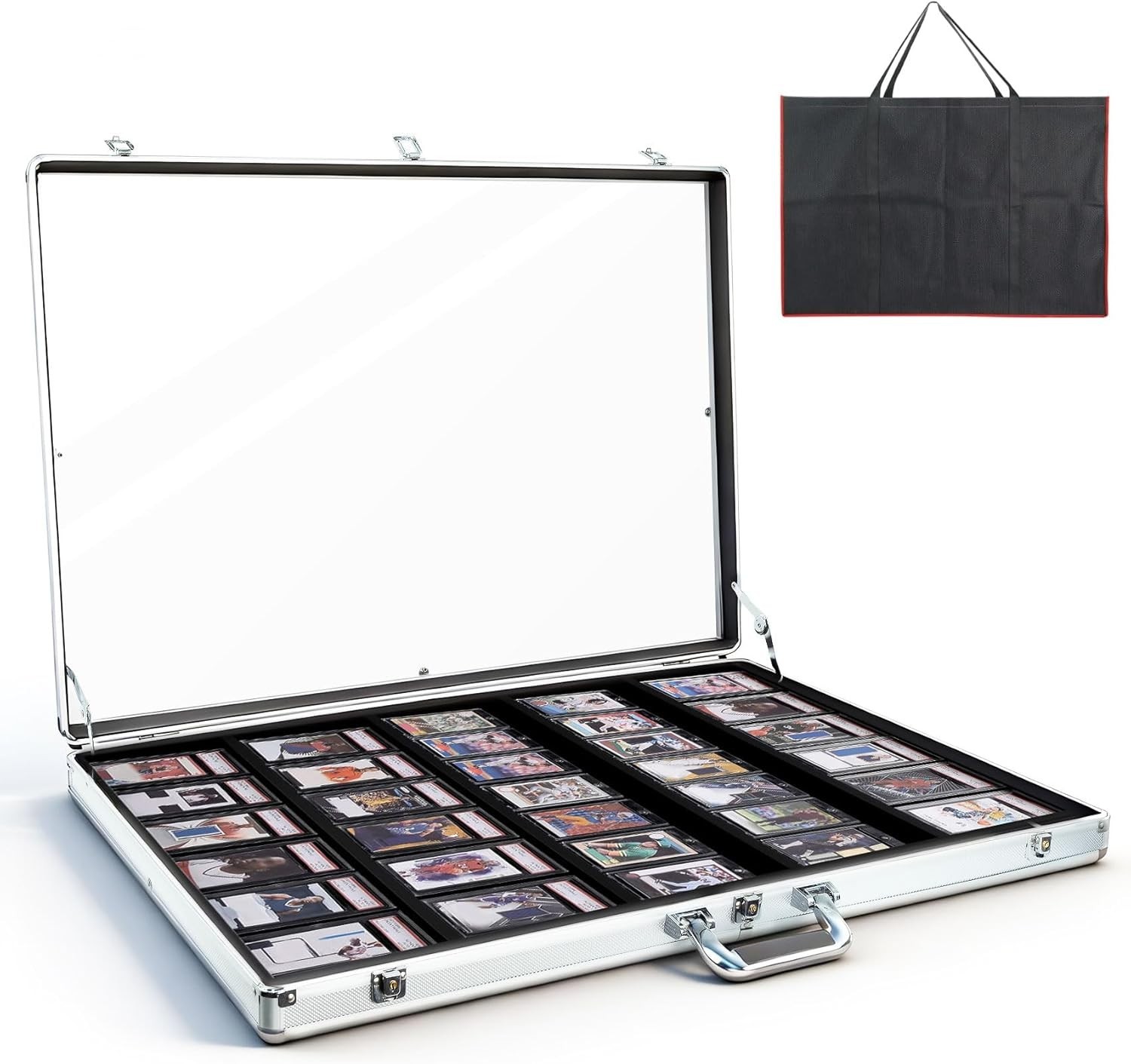 Card Show Display Case Large Aluminum 34″X22″ Lockable Trading Card Display