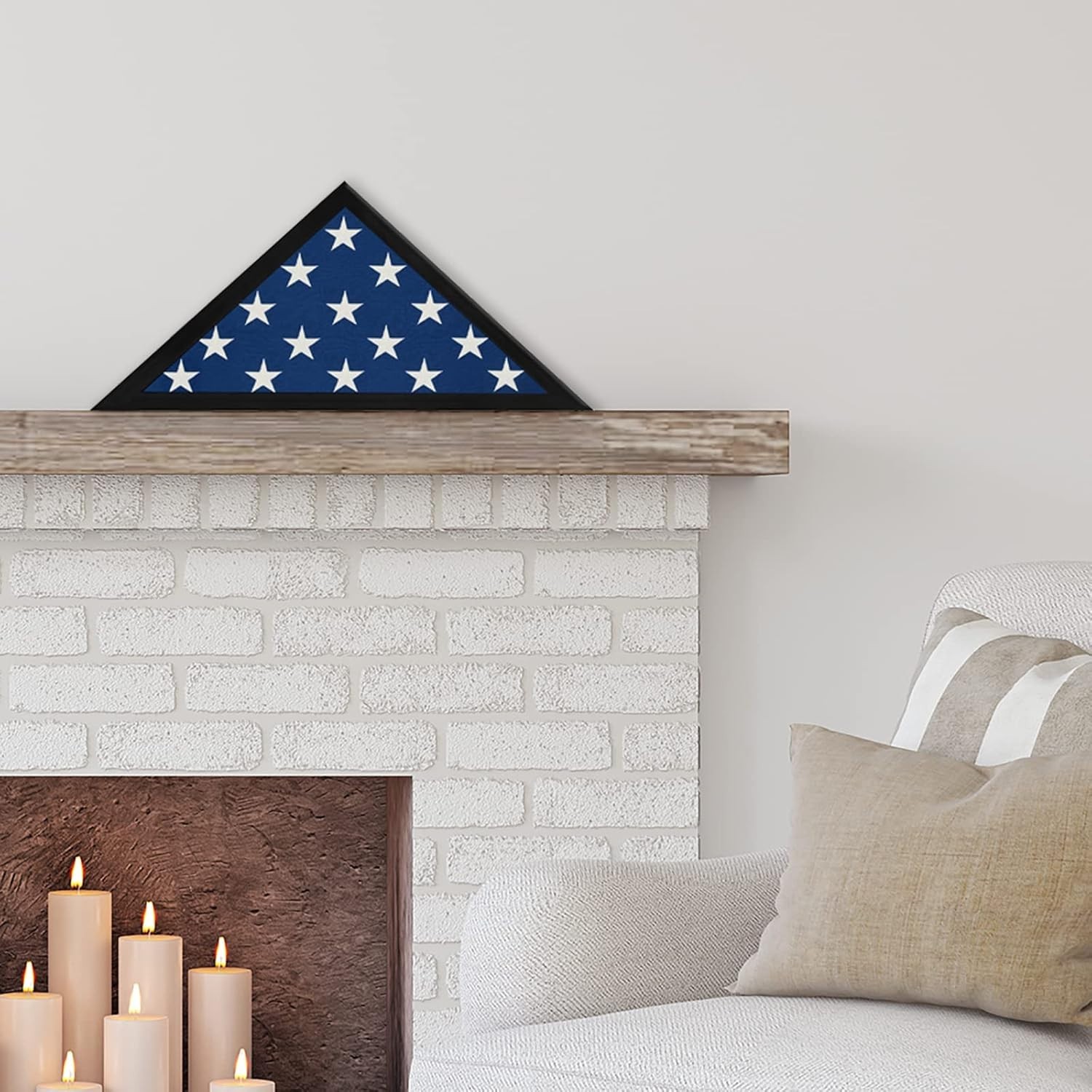 Small Triangular Flag Case – Fits 3×5′ Ceremonial Flags, Wall or Tabletop Mount