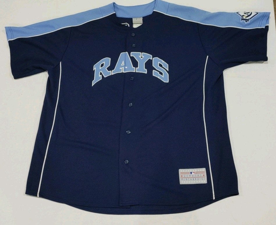 MLB Tamp Bay Rays Evan Longoria #3 Baseball Jersey Blue Adult Size XL