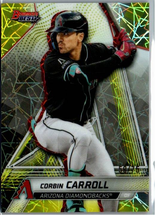 2025 Bowman’s Best #8 Corbin Carroll Yellow Refractors #/75