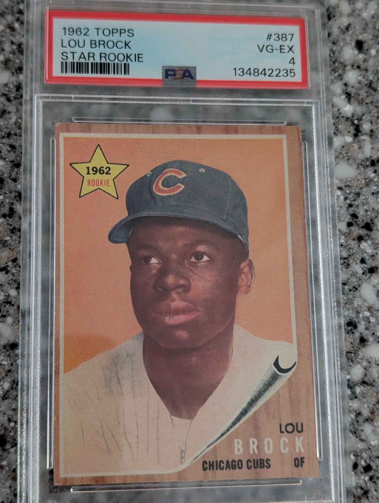 1962 Topps – Lou Brock #387 (RC) PSA 4 VG-EX