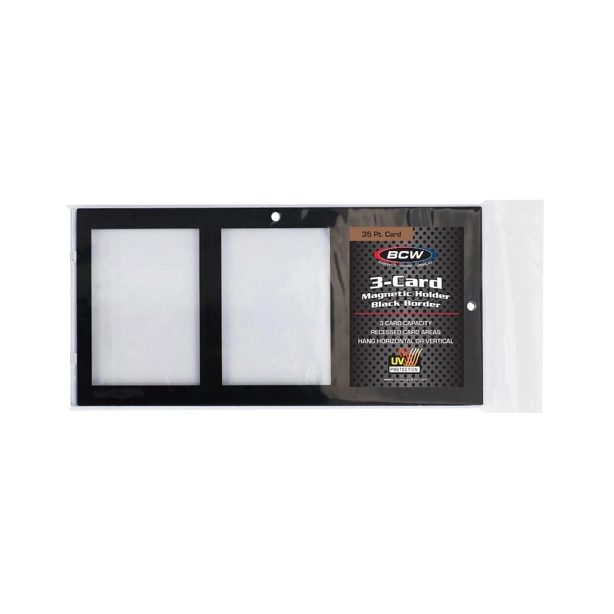 New (1 ct) BCW Magnetic 3-Card Holder Black Border 35 PT -UV PROTECTED