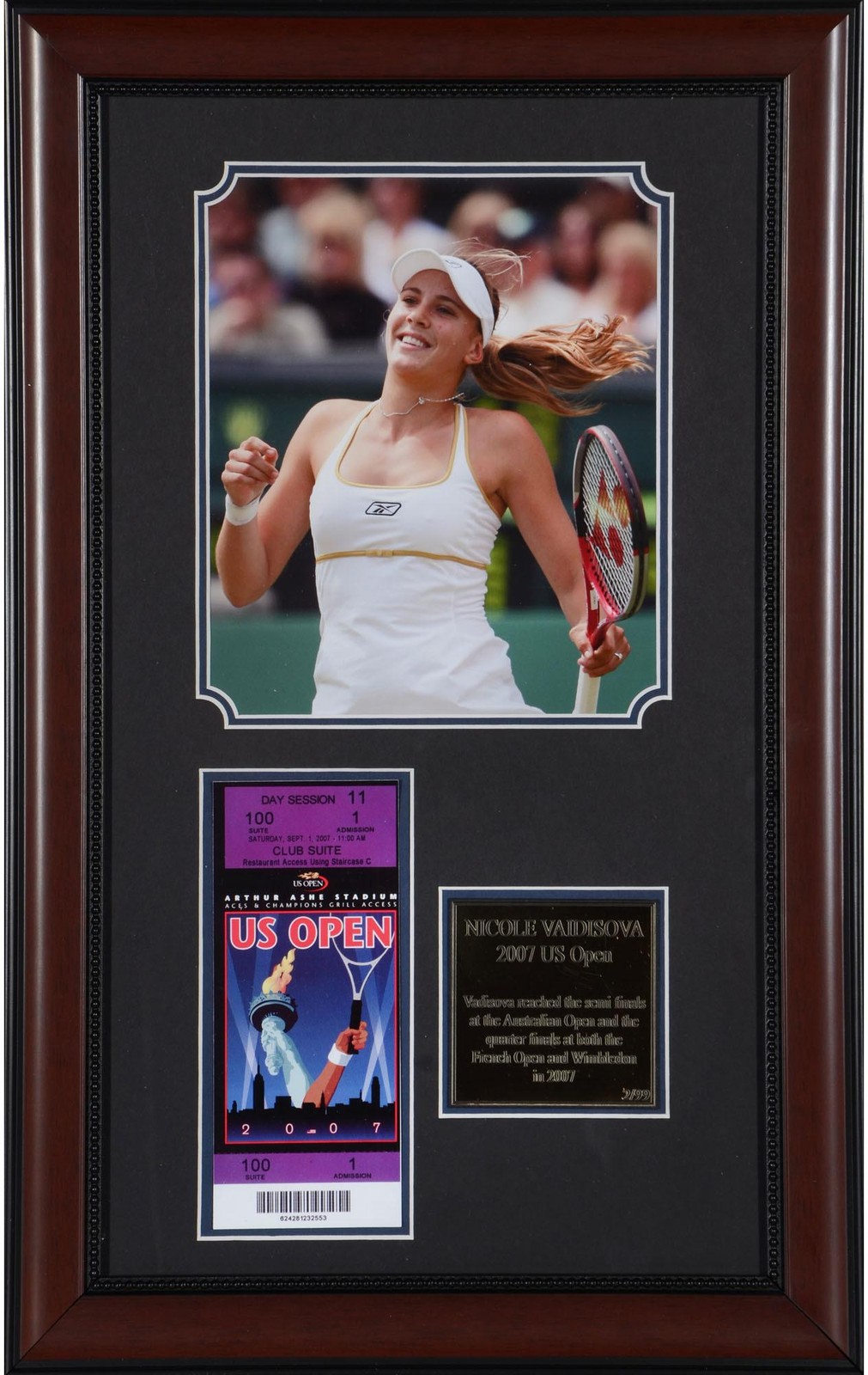 Nicole Vaidisova Framed 8″ x 10″ Photo with 2007 US Open Ticket – Fanatics