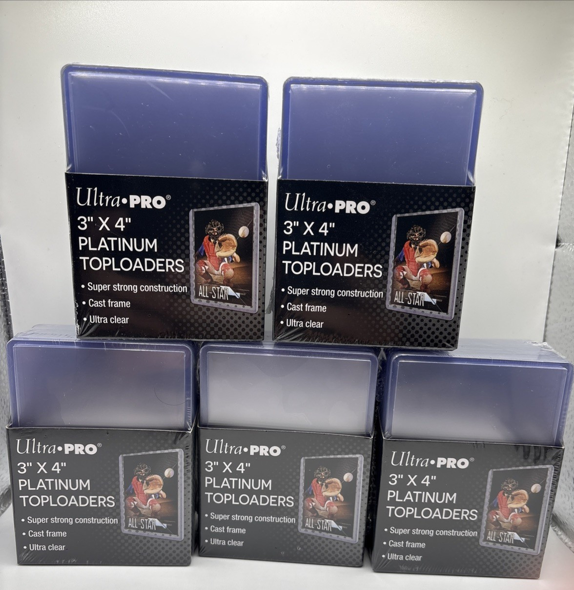 Ultra Pro 3X4 PLATINUM Toploaders 35pt 5 Packs of 25 (125 Total)