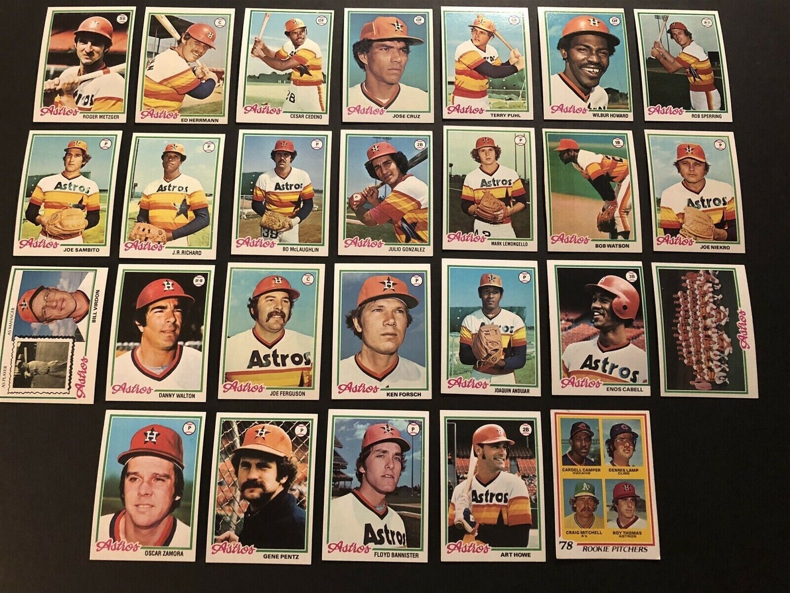 1978 Topps HOUSTON ASTROS Complete TEAM Set CESAR CEDENO JR RICHARD Watson HOWE