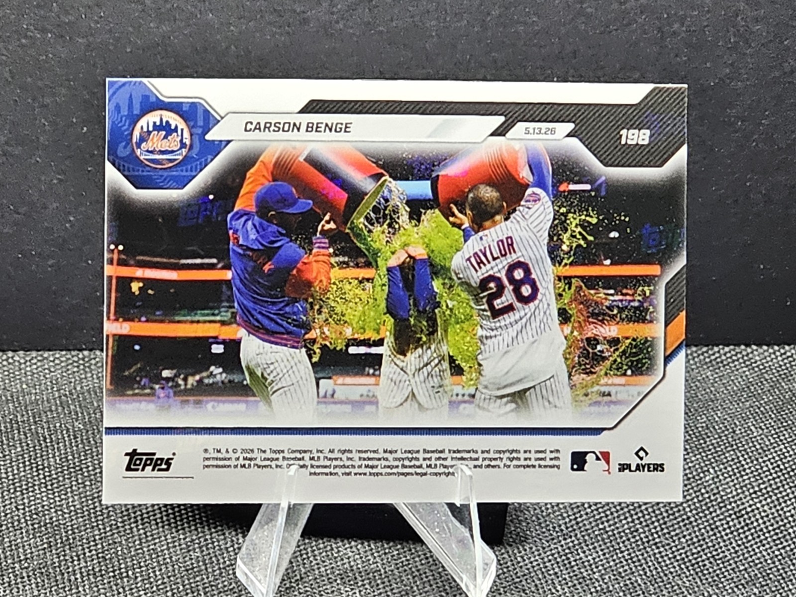 2026 MLB Topps NOW #198 Carson Benge Rookie RC Mets 1st Walk-Off