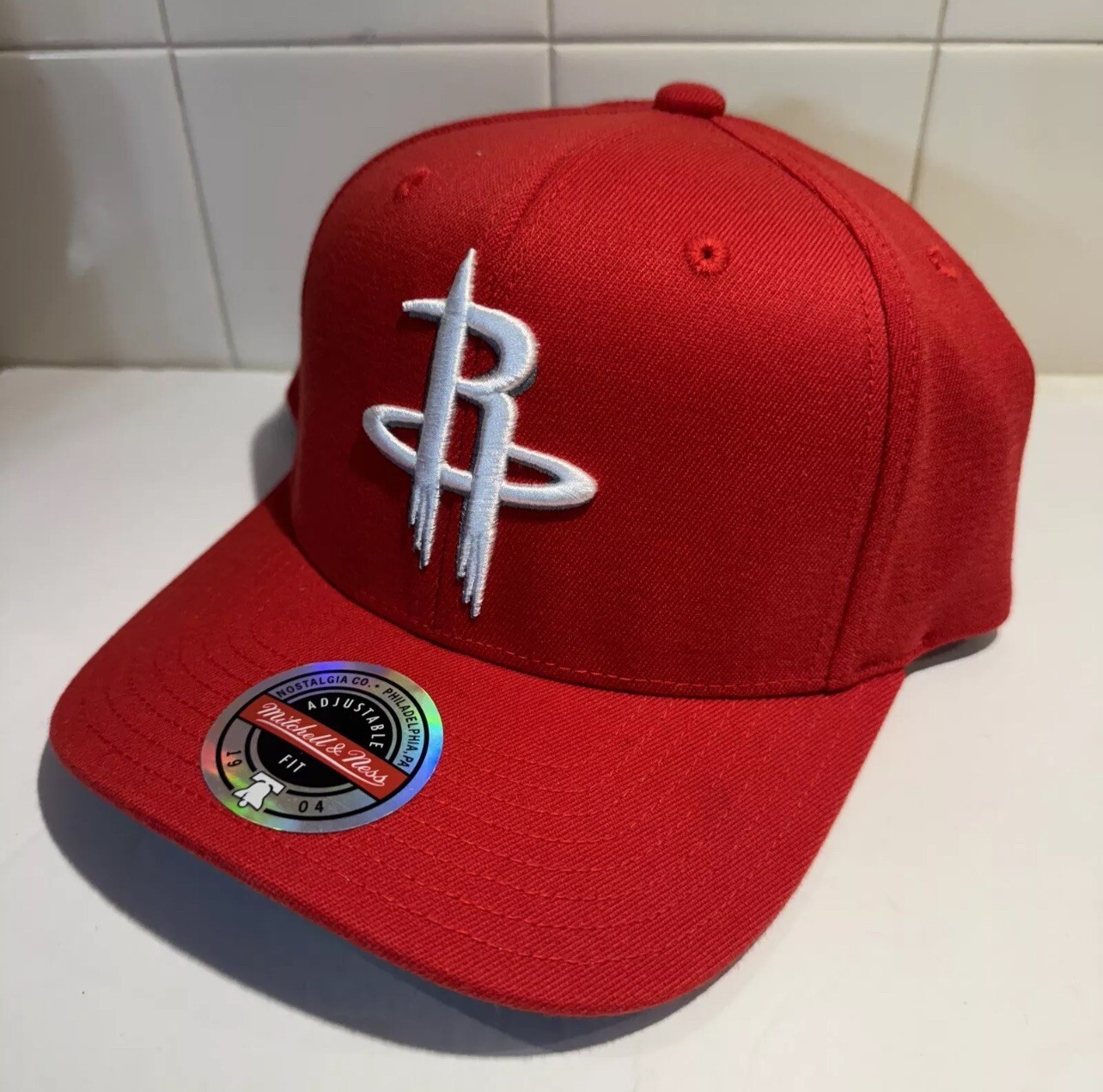 Houston Rockets Mitchell & Ness Basketball Red Cap Hat Adjustable Snapback