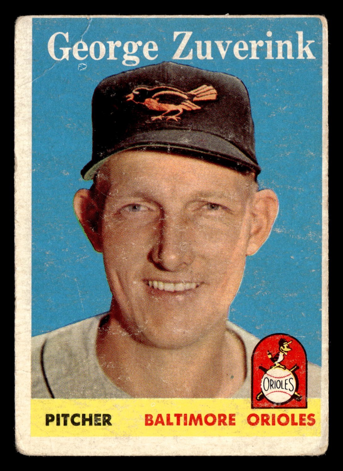 1958 Topps GEORGE ZUVERINK #6 GD Baltimore Orioles