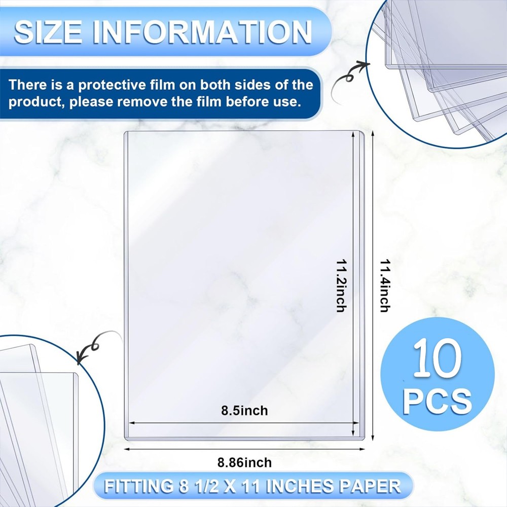 Print Case Clear Hard Plastic TopLoad Sleeves 8.5×11″ 10-100 Pcs Document Holder