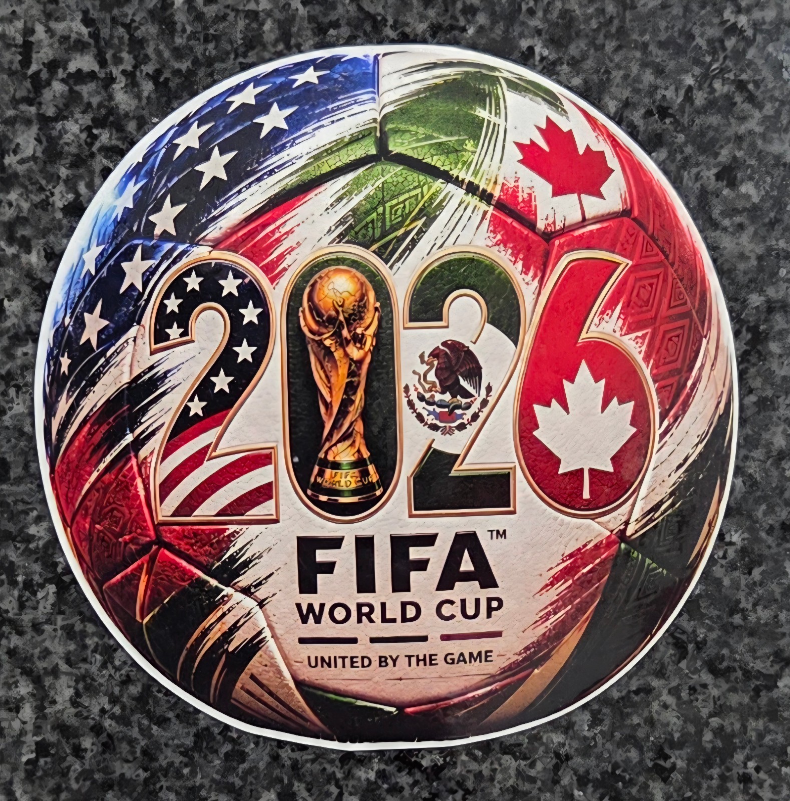 2026 FIFA World Cup USA Mexico Canada Soccer Ball Decal / Sticker Water Resista
