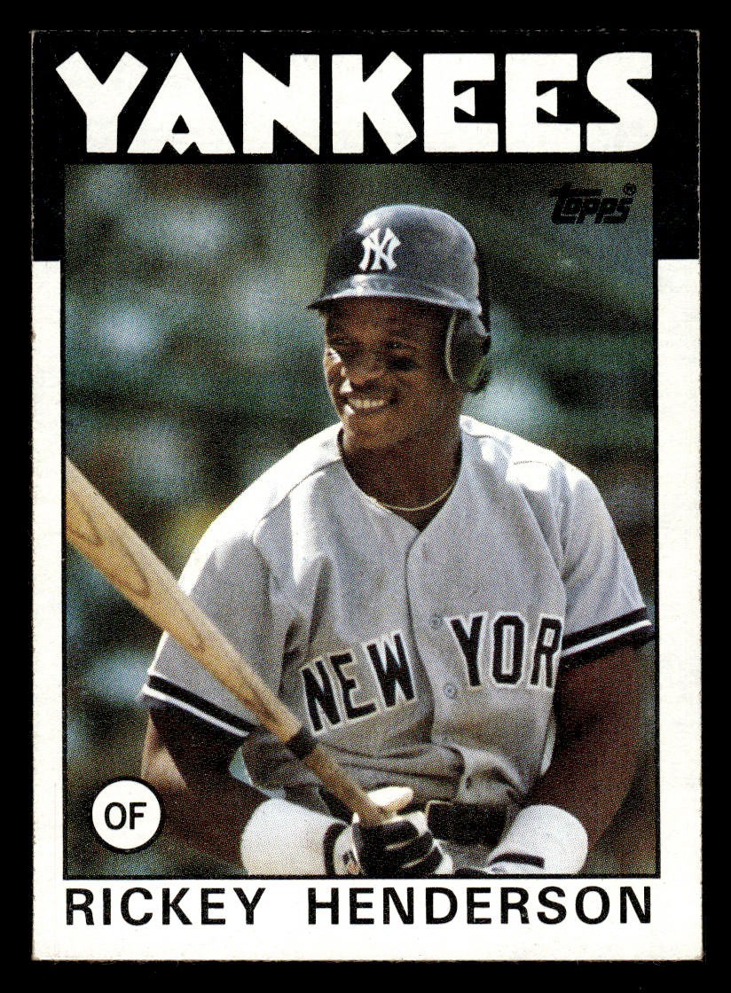1986 Topps #500 Rickey Henderson Card New York Yankees