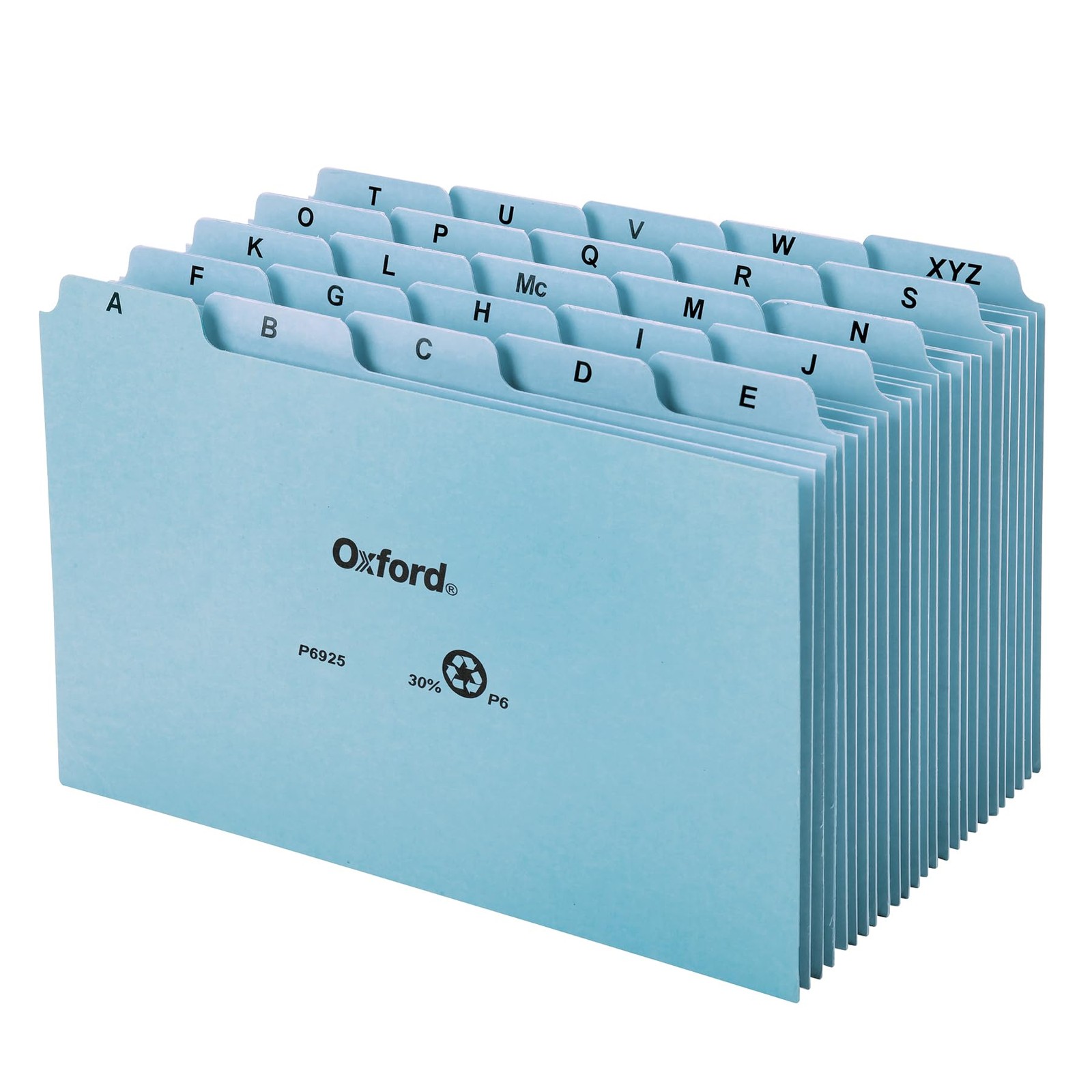 Oxford Heavy Weight 6×9 A-Z Index Card Guides – 25 Blue Pressboard Dividers