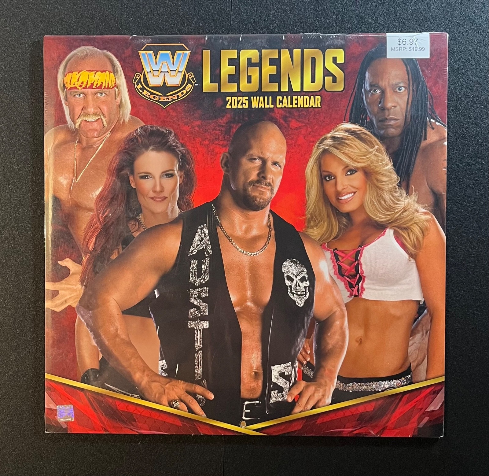 WWE Legends 2025 Wall Calendar featuring Hulk Hogan & John Cena – Factory Sealed