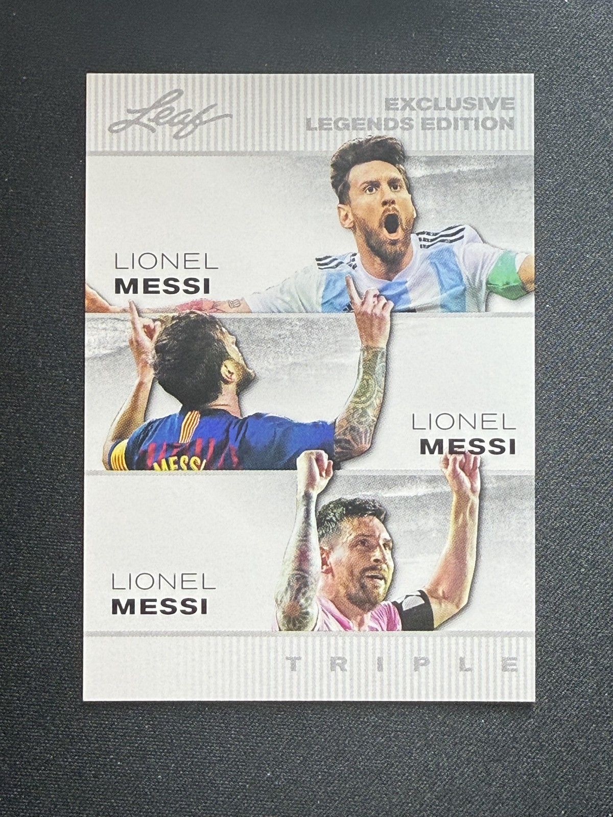 Messi Trio 2024 Leaf Exclusive Legends Edition Trio RC 10 count lot