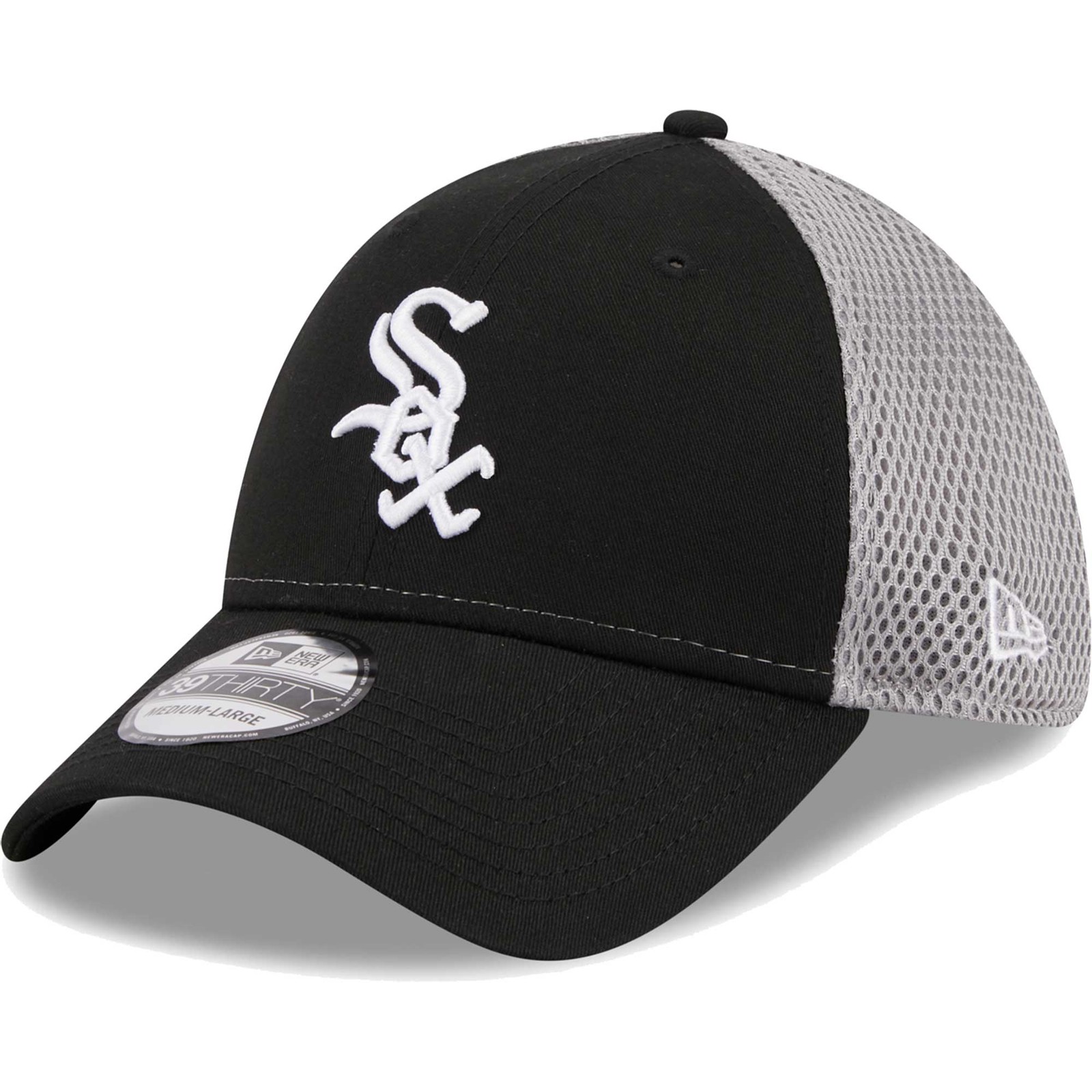 Men’s New Era Black Chicago White Sox Team Neo 39THIRTY Flex Hat