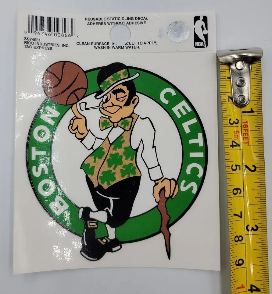 Boston Celtics Rectangular Window Decal 3.5″x3.75.”