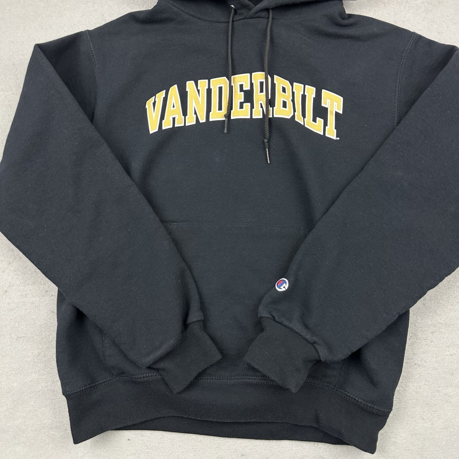 Vanderbilt Hoodie Men Small Black Solid Champion Pullover Sweatshirt NCAA S