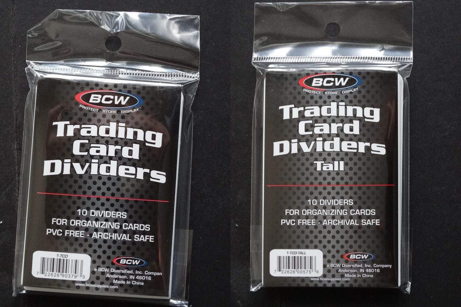 10 20 50 BCW Trading Card Dividers for Storage Boxes Regular Tall
