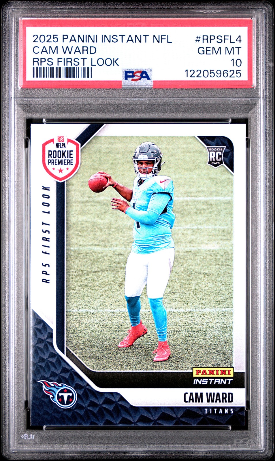2025 PANINI INSTANT NFL RPS FIRST LOOK #RPSFL4 CAM WARD PSA 10