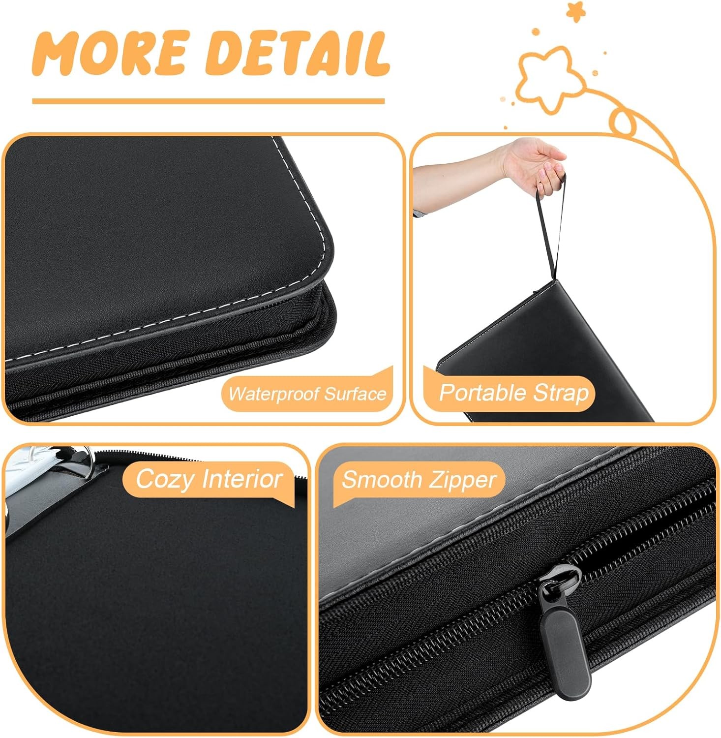 9 Pocket Card Binder Premium Zip Trading Card Binder Double Sided Pocket Binder