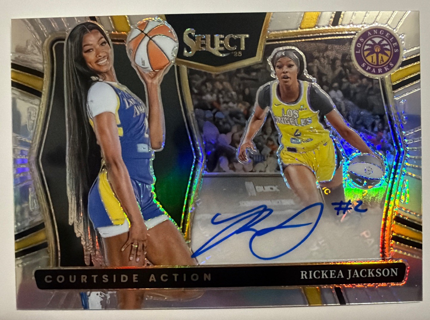 Rickea Jackson Courtside Action Silver Prizm Auto ( 2025 Select WNBA Sparks Sky)