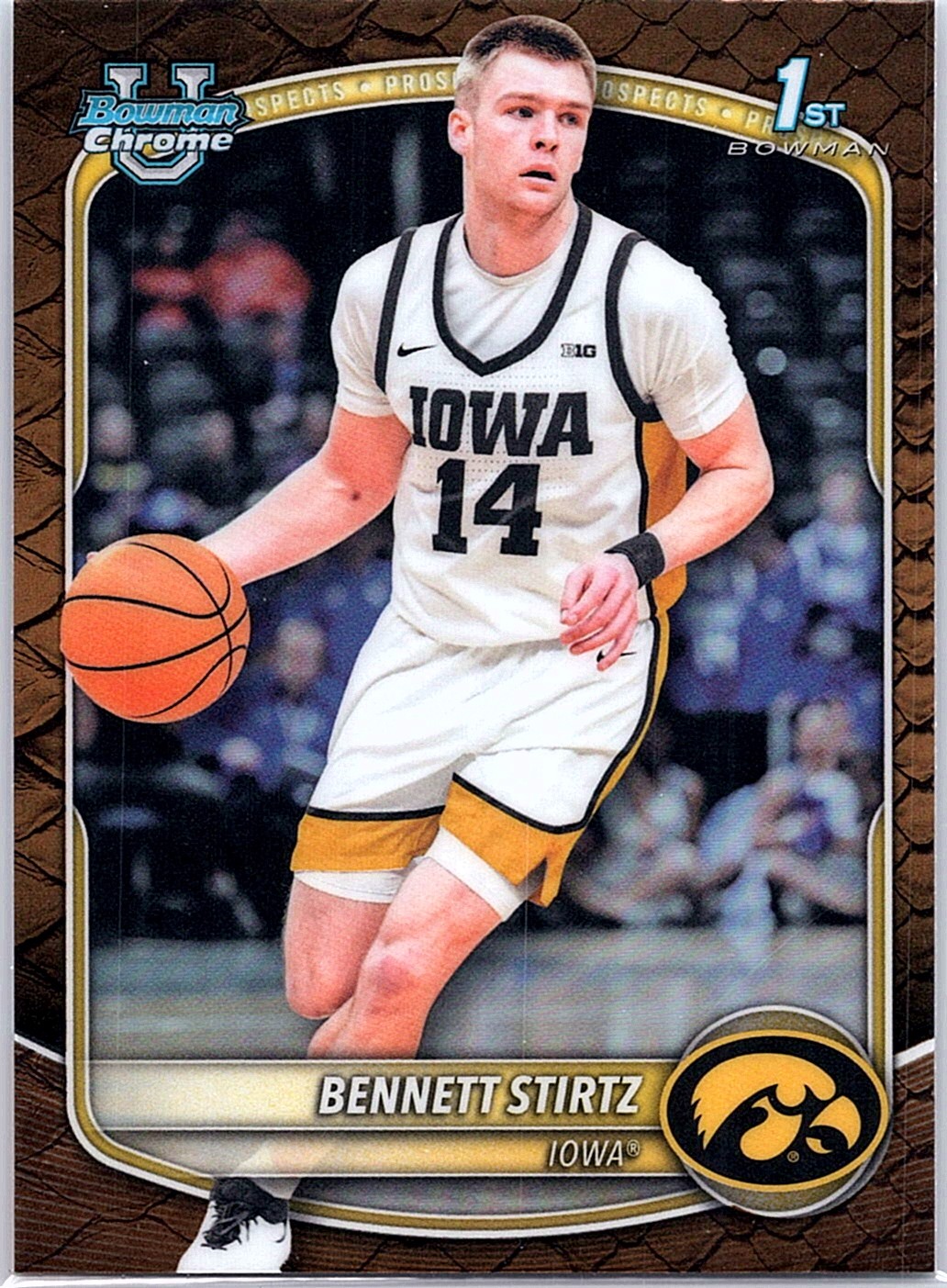 2025-26 Bowman #BCP-90 Bennett Stirtz Chrome Prospects Reptilian Refractor
