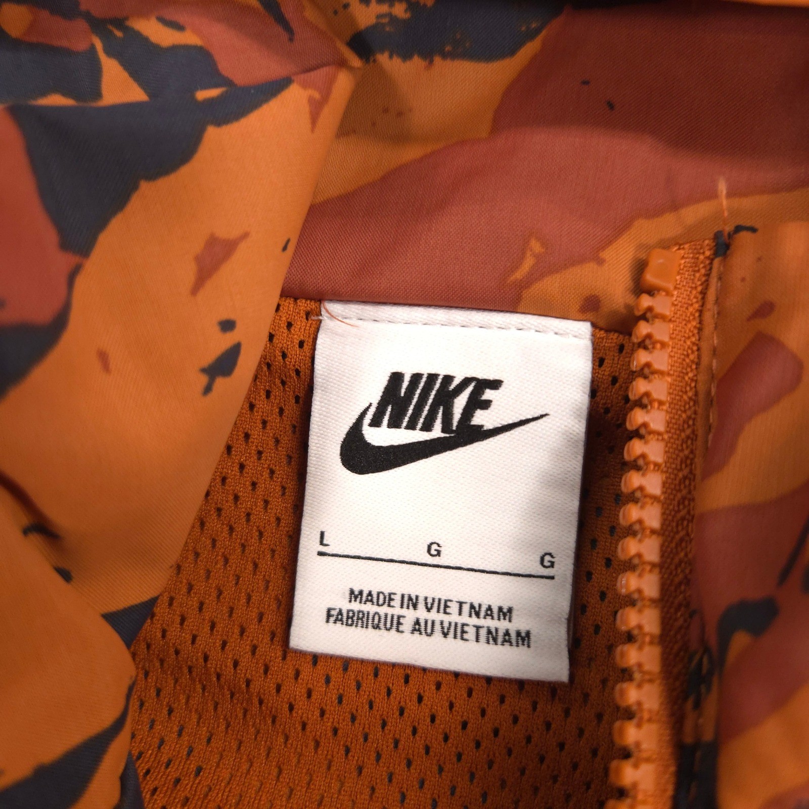Nike Texas Longhorns Windrunner Anorak Jacket Mens L Orange Camo Stowaway Hood